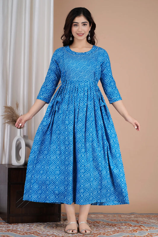 Blue Maternity and Feeding Gown