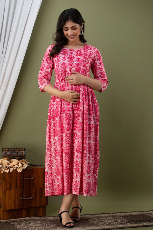 Baby Pink Maternity and Feeding Gown