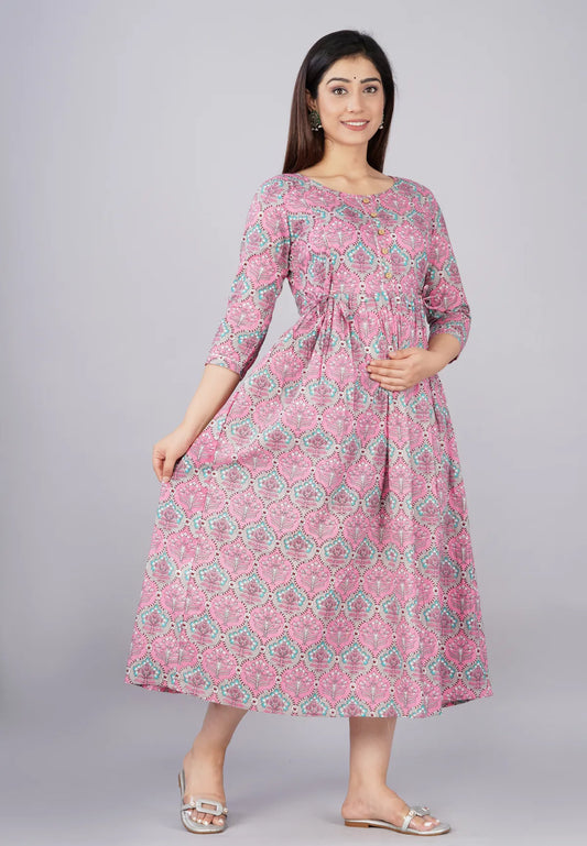 Lavender Maternity and Feeding Gown