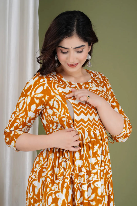 Light Brown Maternity and Feeding Gown