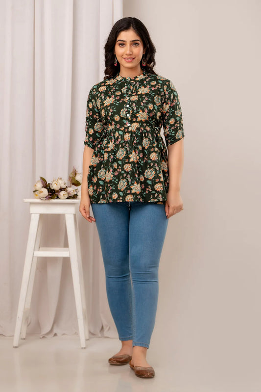 Matte Black Classic Regular Fit Solid Short Top