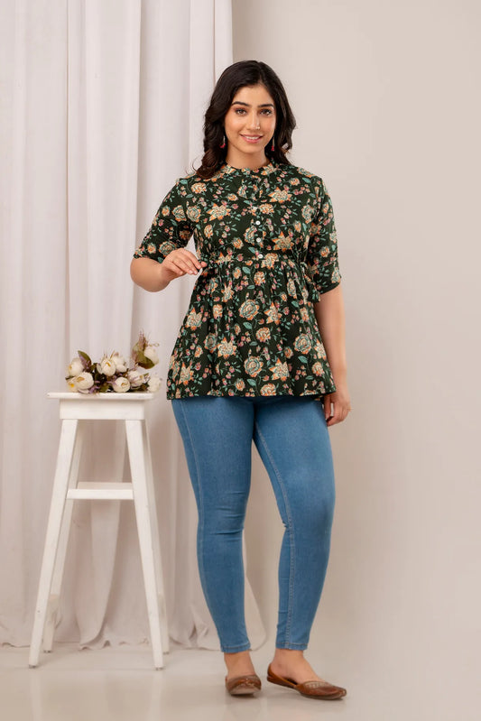 Matte Black Classic Regular Fit Solid Short Top