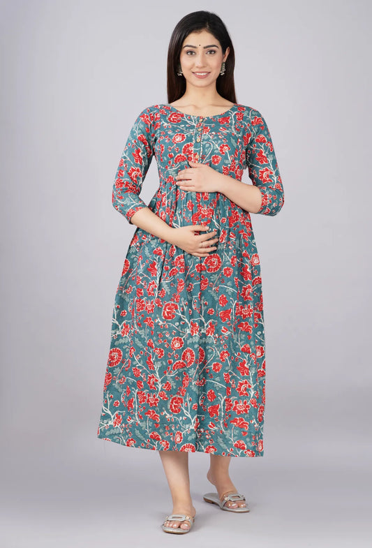 Multicolor Maternity and Feeding Gown | 2nd Design Pattern